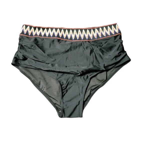 Two Piece V-Neck Tummy Control High Waisted Swimsuit Bikini Set Size16W - Picture 4 of 13